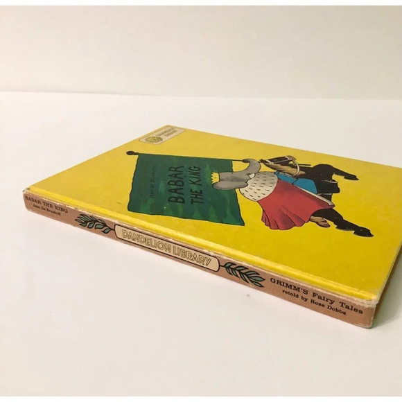 Vtg Double Book Babar The King and Grimms Fairy Tales Dandelion Library - Picture 3 of 16
